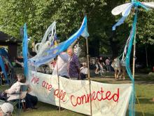 Banner at Friends of the Cam Dedication of River Rights Festival