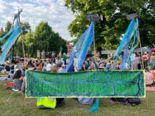 Banner at Friends of the Cam Dedication of River Rights Festival